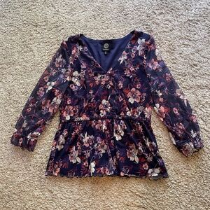 Bobeau Floral Blouse – Size Medium